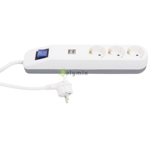 Asztali elosztó ICE 3-as kapcsolós +2USB