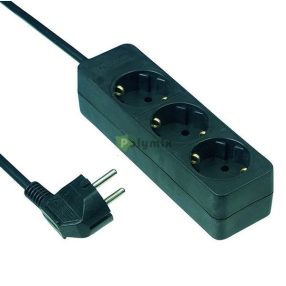 Asztali elosztó 3-as, 16A, 250V, 3x1,5mm2, 1,4m, fekete