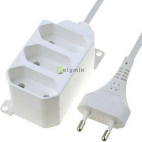   Asztali elosztó 3 x EURO, 3m, 2x0.75, rögzíthető, fehér, 230V~/2,5A/625W