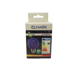 3W-E27 LED kisgömb izzó kék