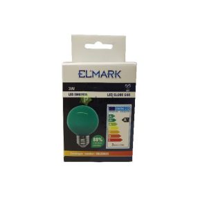 3W-E27 LED kisgömb izzó zöld
