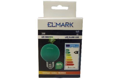 3W-E27 LED kisgömb izzó zöld