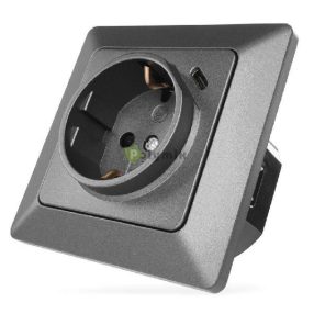 EMOS Aljzat USB-A+USB-C, antracit