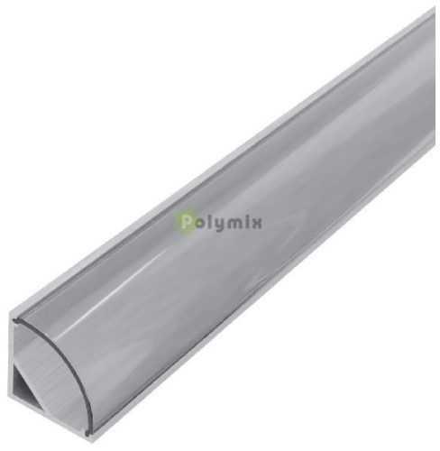 Alu Profil "V" 15.8x15.8mm Sarok Áttetsző búrával 2m