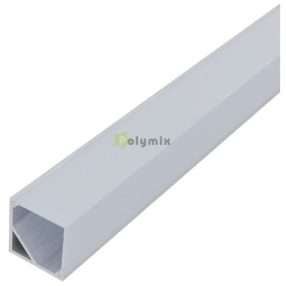   Alu Profil "V" 15.8x15.8mm Sarok Szögletes Opál búrával 1m