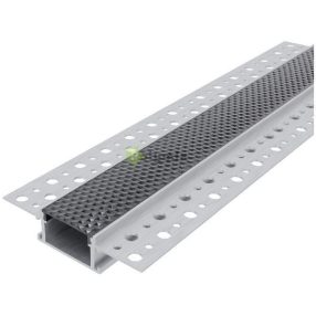   Alu Profil "U" 61x14mm Gipszkartonba Süllyeszthető Fekete méhsejt búrával 1m