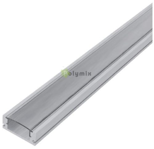 Alu Profil "U" 17.4x7mm Falon kívüli - Áttetsző búrával 1m