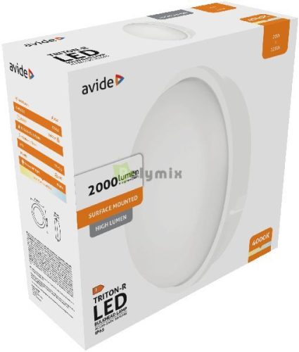 (Triton-R) Cseppálló Mennyezeti Lámpa Kerek IP65 20W NW 4000K Fehér 100lm/W