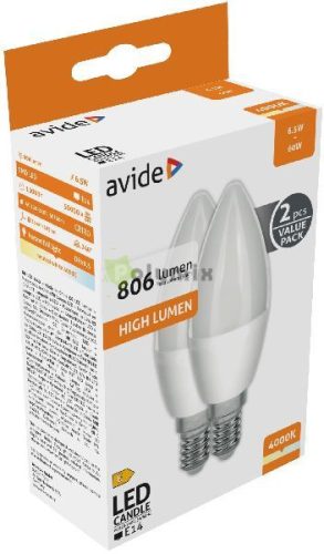 LED Candle Twin Pack 6.5W E14 NW 4000K