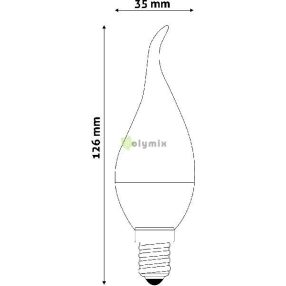 LED Candle Flame 6.5W E14 NW 4000K