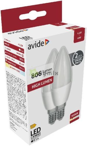LED Candle Twin Pack 6.5W E14 WW 3000K 2db/csomag