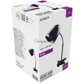 Basic Asztali Lámpa Csíptethető Fekete E27 max.15W