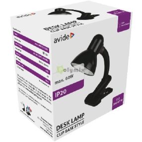 Basic Asztali Lámpa Csíptethető Fekete Max 60W