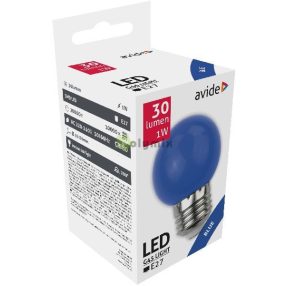 Dekor LED fényforrás G45 1W E27 Kék