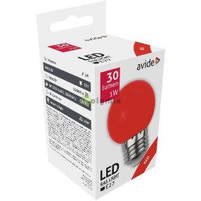 Dekor LED fényforrás G45 1W E27 Piros