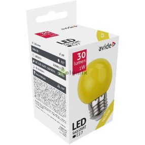 Dekor LED fényforrás G45 1W E27 Sárga