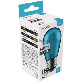 Dekor LED fényforrás G45 1W E27 Kék