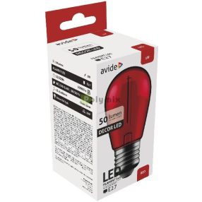 Dekor LED fényforrás G45 1W E27 Piros
