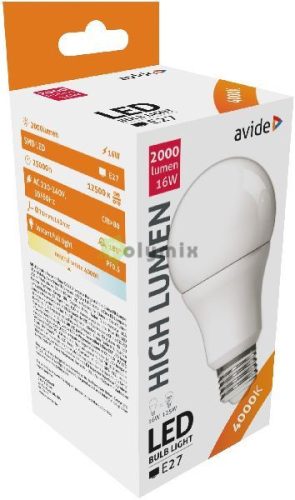 LED Globe A70 16W E27 NW 4000K