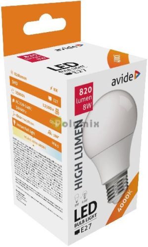 LED Globe A60 8W E27 NW 4000K