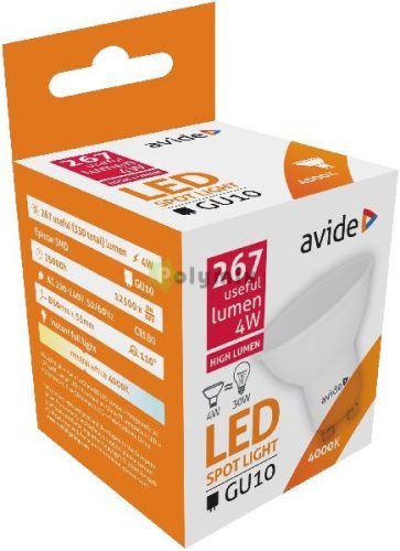 LED Spot Alu+plastic 4W GU10 NW 4000K