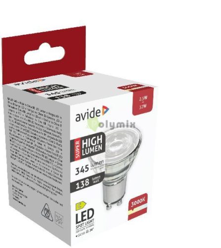 LED Spot Alu+plastic 2.5W GU10 WW 3000K Super High Lumen