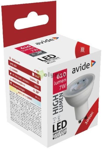 LED Spot Alu+Plastic 7W GU10 36° WW 3000K