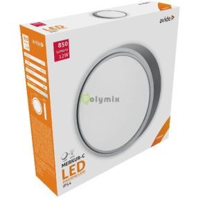   (Merkur-C) Cseppálló Mennyezeti Lámpa Kerek IP54 12W NW 4000K Szürke