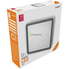   (Merkur-S) Cseppálló Mennyezeti Lámpa Négyzetes IP54 12W NW 4000K Szürke