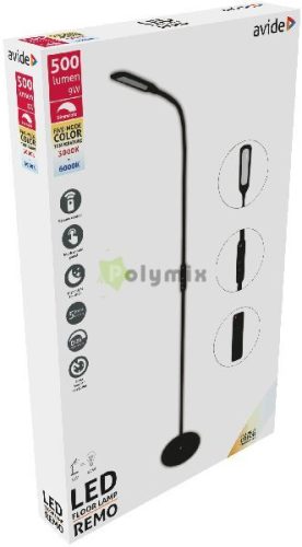 LED Állólámpa Remo 9W CCT Fekete