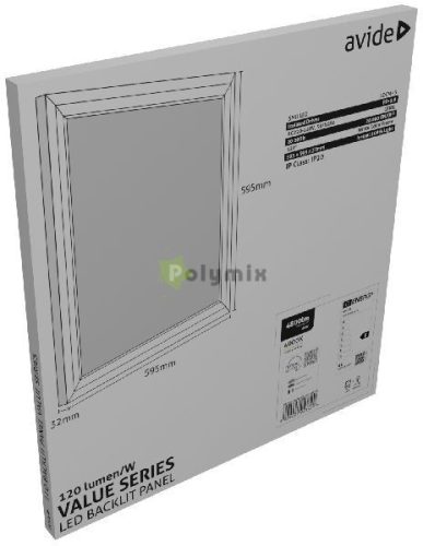 LED Panel 60x60cm 40W NW 4000K 120lm/W Value Range Backlit