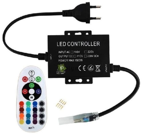 LED Szalag 220V RGB RF Távirányító és Vezérlő max. 100m LED-szalaghoz