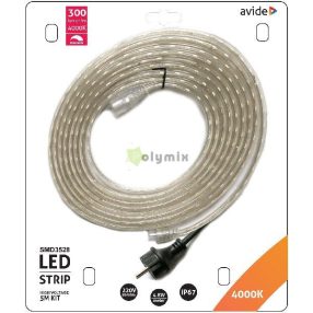 LED Szalag Bliszter 220V 4.8W SMD3528 60LED 4000K IP67 5m