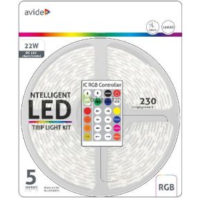   LED Szalag Bliszter 12V 22W SMD5050 30LED címezhető IC RGB IP65 5m + Prg.távirányító