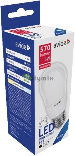 LED Globe Mini B45 6W E27 CW 6400K