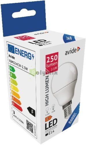 LED Globe Mini G45 2.5W E14 CW 6400K