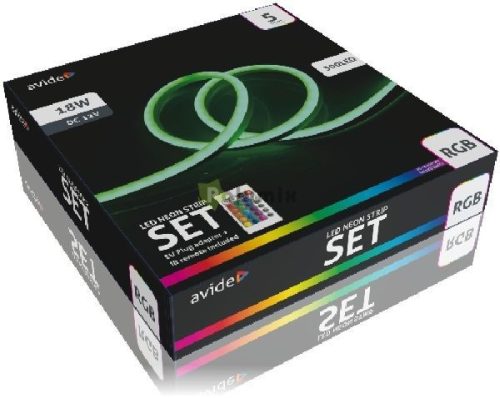 LED Neon Szalag RGB 12V távirányítóval 5m - DE