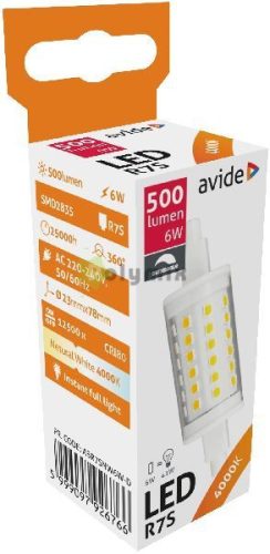 LED 6W R7S 23x78mm NW 4000K Dimmelhető