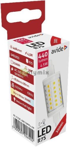 LED 4.5W R7S 20x78mm WW 3000K