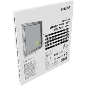 LED Slim Panel 60x60cm 45W WW 3000K