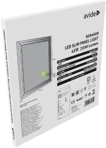 LED Slim Panel 60x60cm 45W WW 3000K