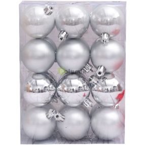 Karácsonyfadísz Gömb 5cm Ezüst 24db/doboz