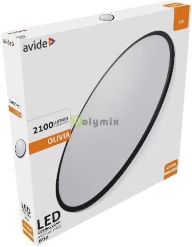 LED Mennyezeti Lámpa Olivia Fekete 24W 380*50mm NW 4000K