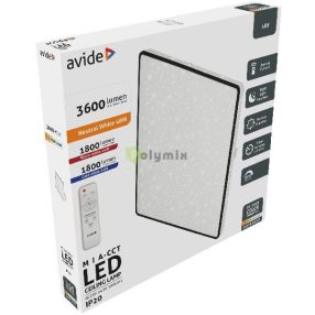   LED Mennyezeti Lámpa Mia-CCT Csillagos 48W (24+24) 420*50mm távirányítóval
