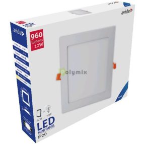   LED Beépíthető Négyzetes Mennyezeti Lámpa ALU 12W CW 6400K