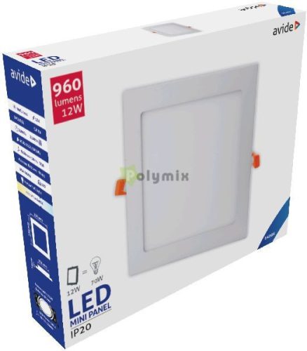 LED Beépíthető Négyzetes Mennyezeti Lámpa ALU 12W CW 6400K