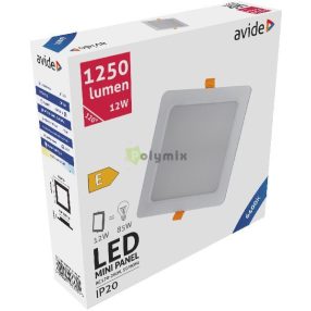   LED Beépíthető Négyzetes Mennyezeti Lámpa Műanyag 12W CW 6400K