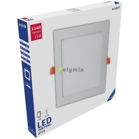 LED Négyzetes Mennyezeti Lámpa ALU 15W 6400K