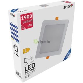   LED Beépíthető Négyzetes Mennyezeti Lámpa Műanyag 18W CW 6400K