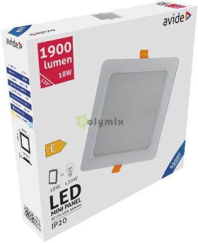 LED Beépíthető Négyzetes Mennyezeti Lámpa Műanyag 18W CW 6400K